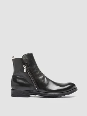 CHRONICLE 042 - Grey Leather Ankle Boots,Men Boots