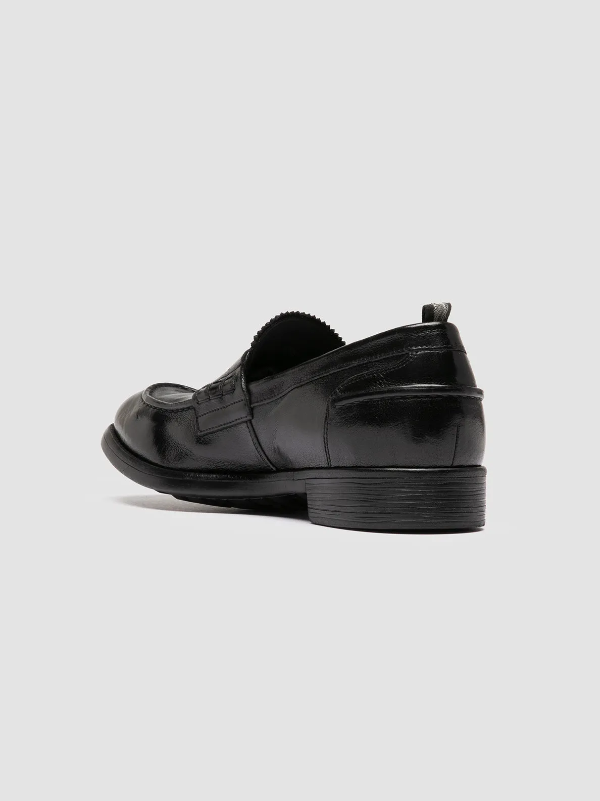CHRONICLE 056 - Black Leather Penny Loafers,Men