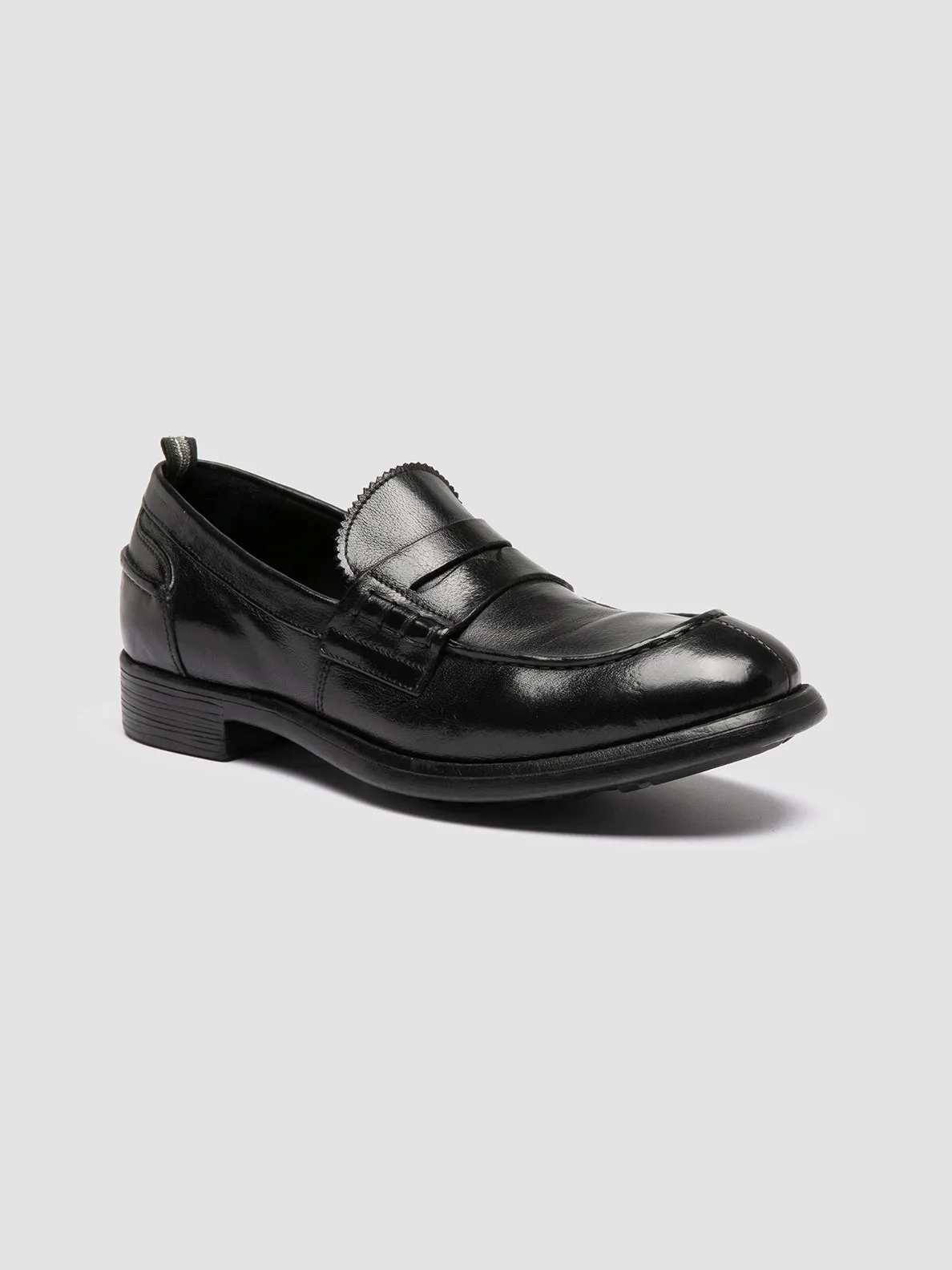 CHRONICLE 056 - Black Leather Penny Loafers,Men