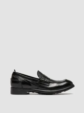 CHRONICLE 056 - Black Leather Penny Loafers,Men