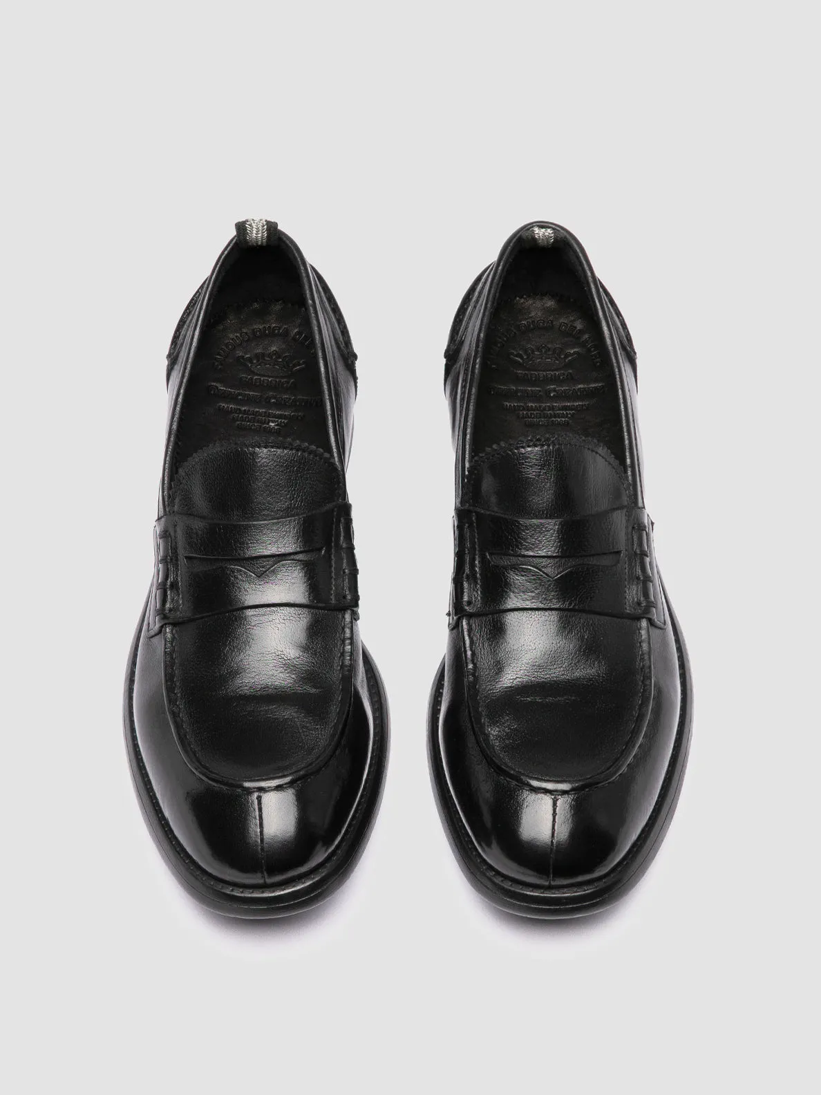 CHRONICLE 056 - Black Leather Penny Loafers,Men