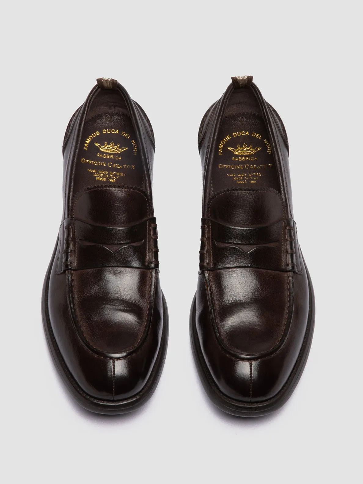 CHRONICLE 056 - Brown Leather Penny Loafers,Men