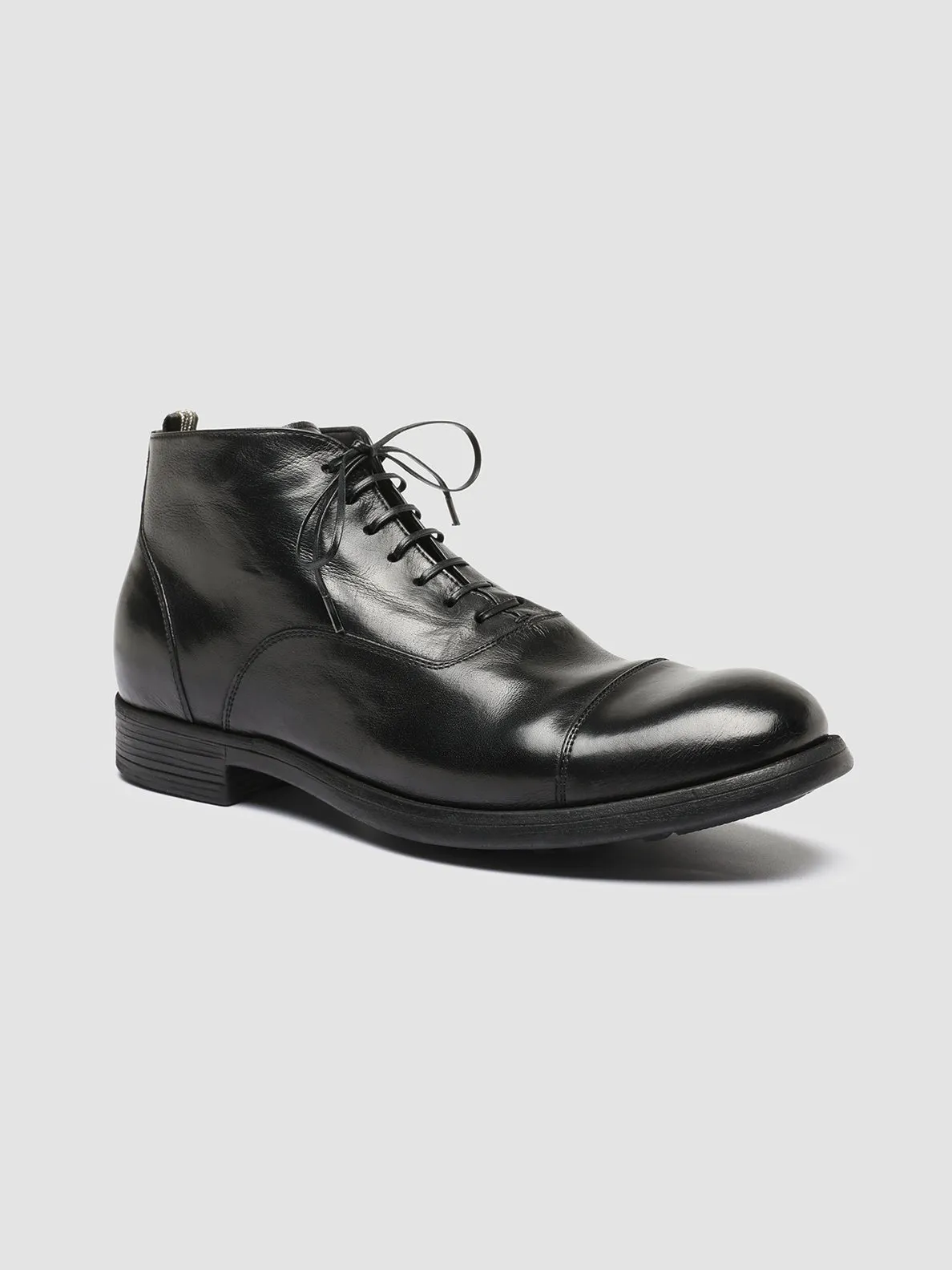 CHRONICLE 057 - Black Leather Lace Up Boots,Men Boots