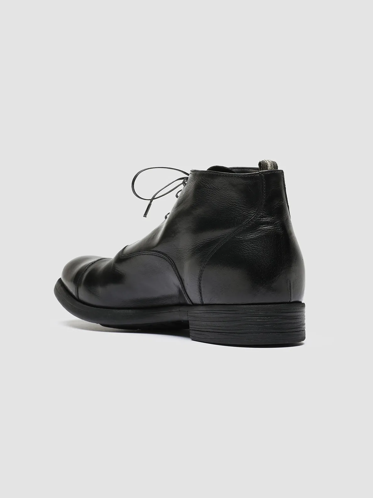 CHRONICLE 057 - Black Leather Lace Up Boots,Men Boots