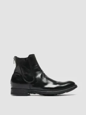CHRONICLE 059 - Black Leather Zip Boots,Men Boots