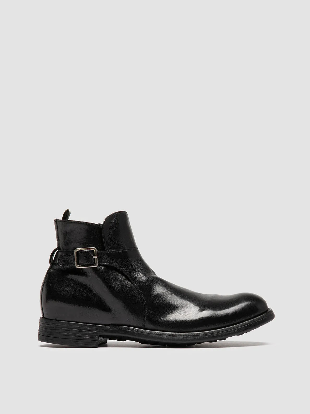 CHRONICLE 068 - Black Leather Zipped Boots,Men Boots