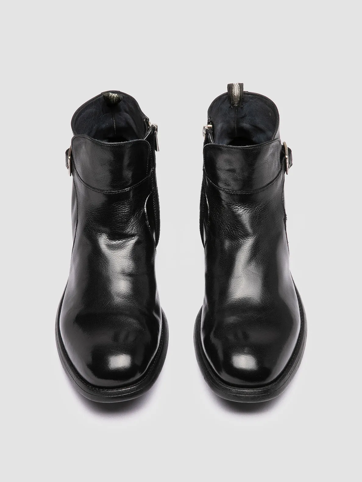 CHRONICLE 068 - Black Leather Zipped Boots,Men Boots