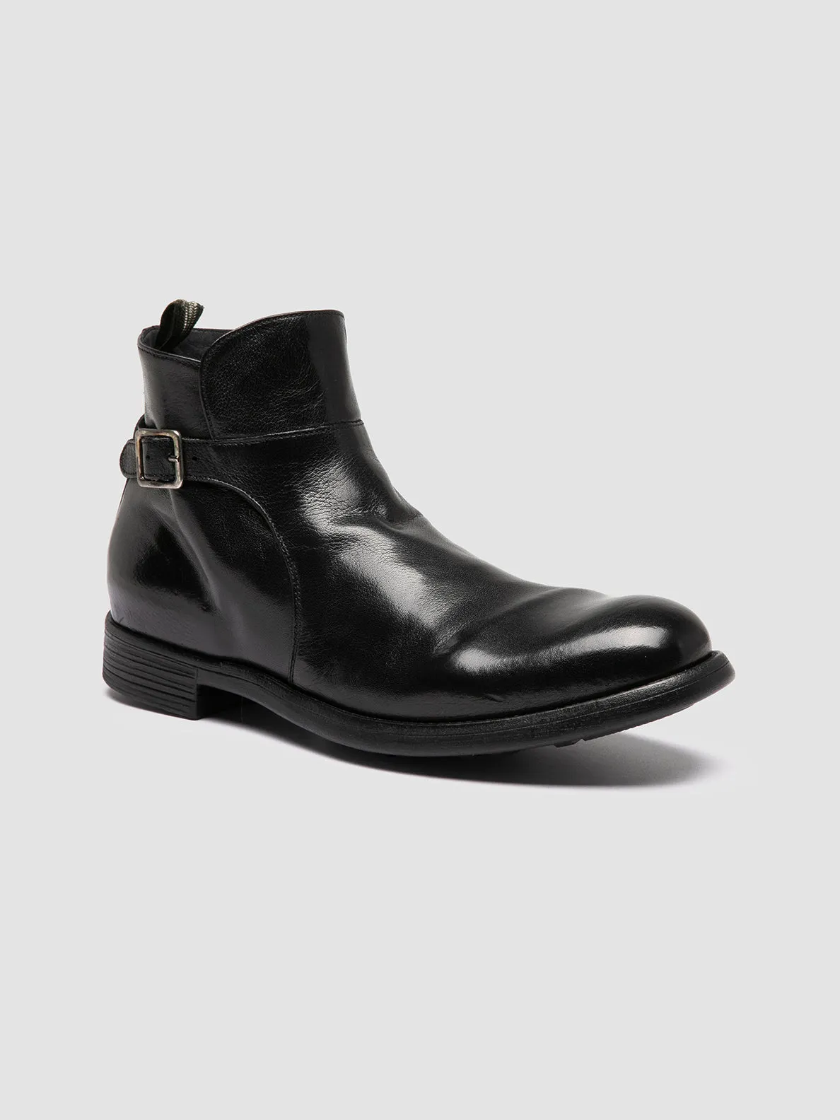 CHRONICLE 068 - Black Leather Zipped Boots,Men Boots