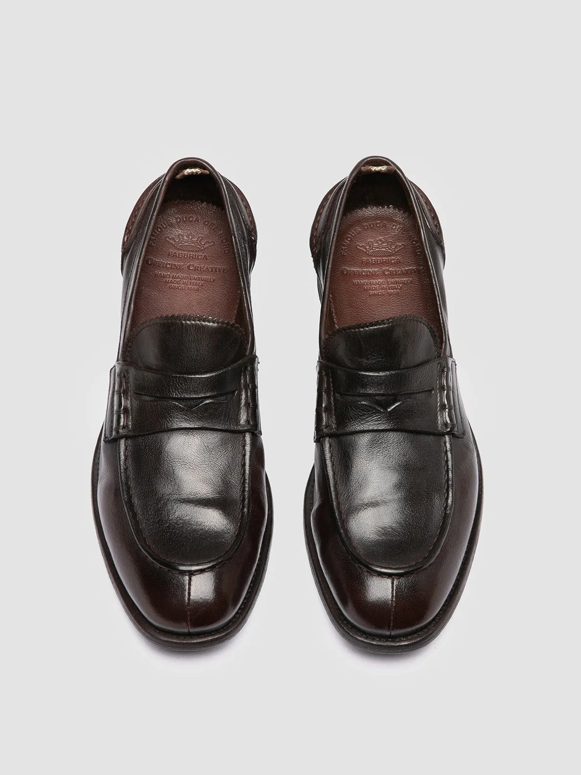 CHRONICLE 144 - Brown Leather Penny Loafers,Men