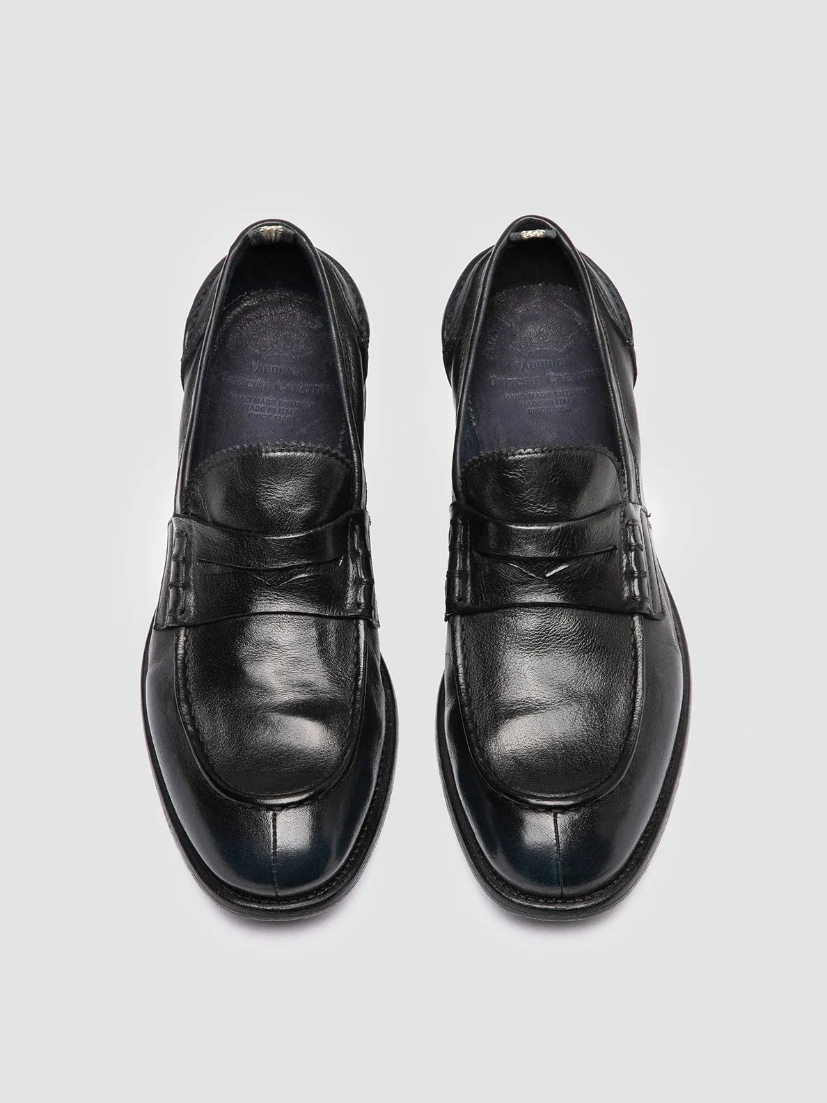 CHRONICLE 144 - Navy Leather Penny Loafers,Men