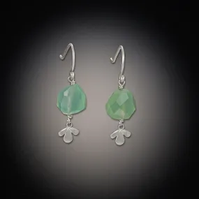 Chrysoprase Earrings with Leaf Trio,Jewelry Delicate & Elegant