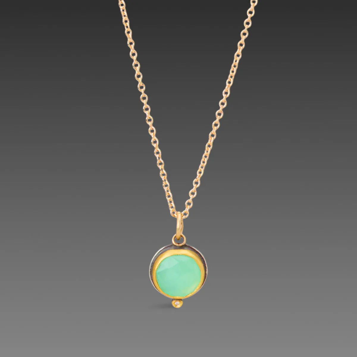 Chrysoprase Necklace with Diamond,Jewelry Delicate & Elegant