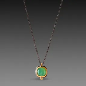 Chrysoprase Necklace with Diamond,Jewelry Delicate & Elegant