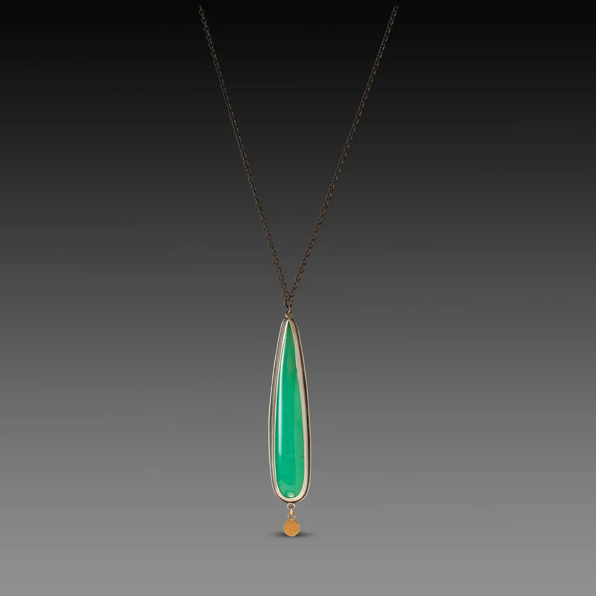 Chrysoprase Teardrop Necklace,Jewelry Delicate & Elegant