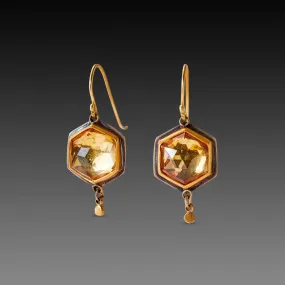 Citrine Hexagon Earrings,Jewelry Delicate & Elegant