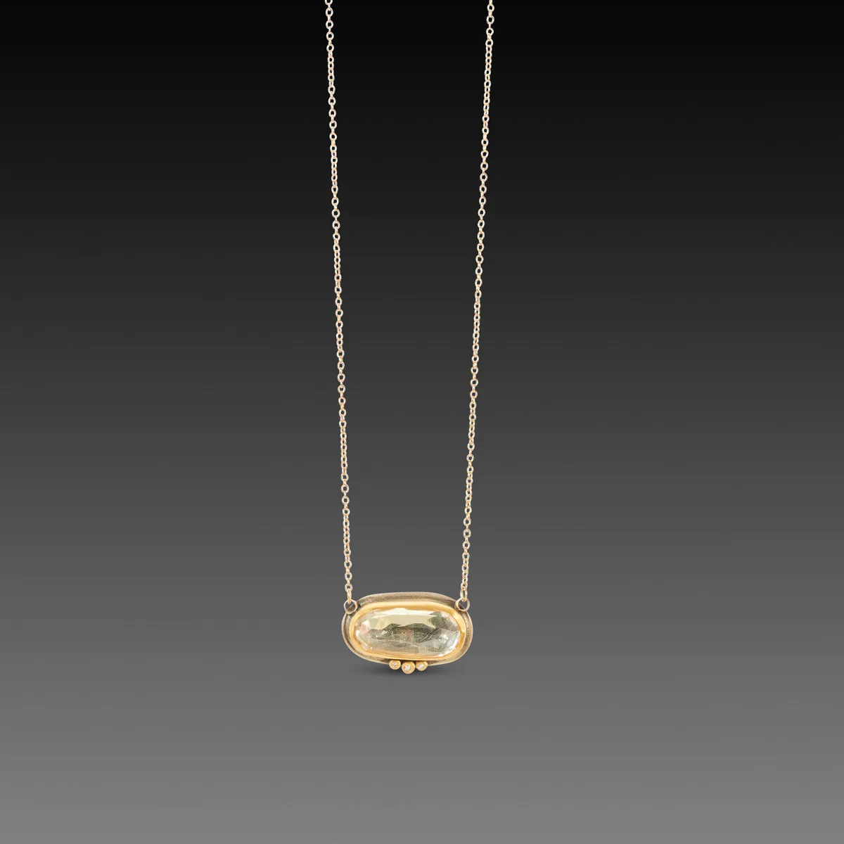 Clear Topaz Necklace with Diamond Trio,Jewelry Delicate & Elegant