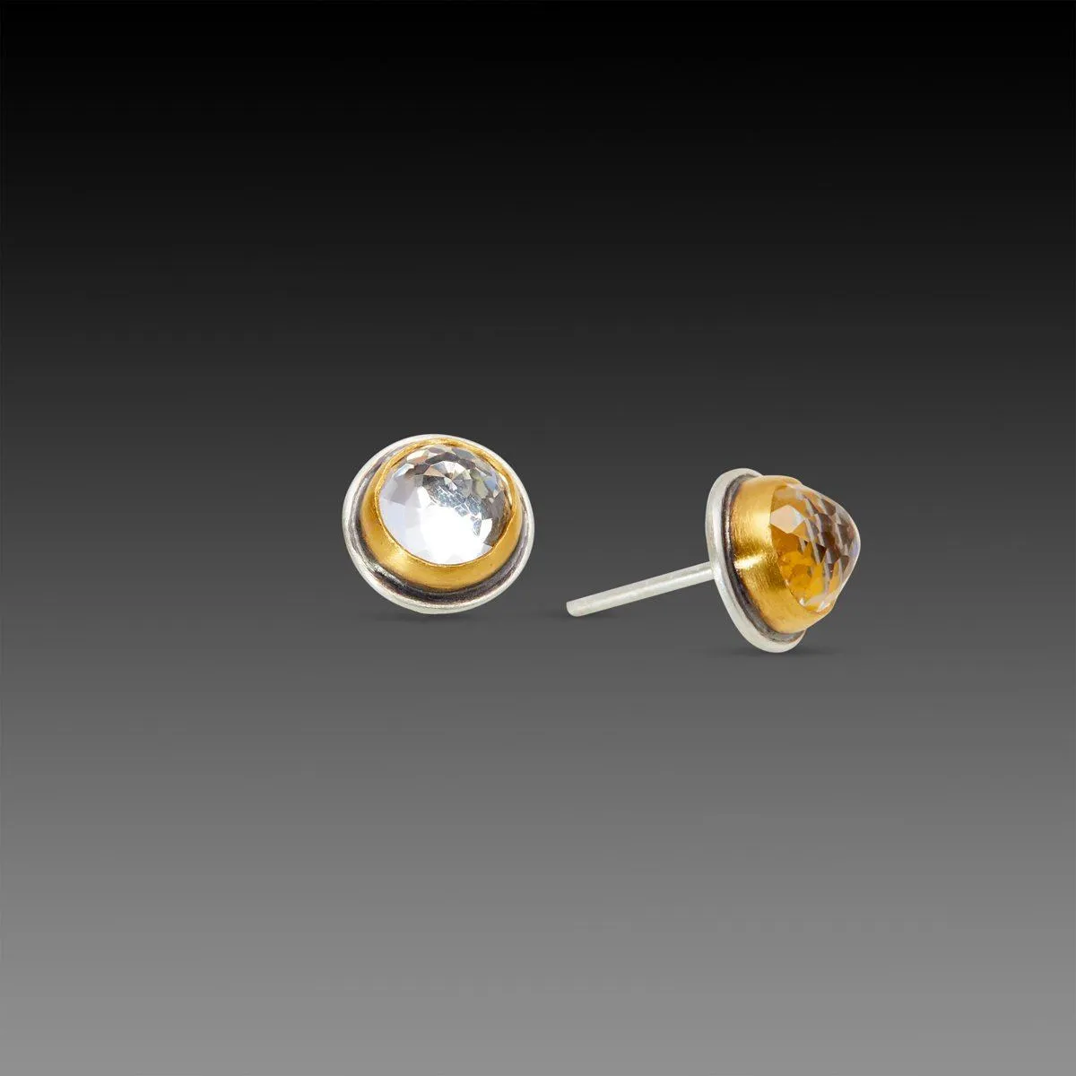 Clear White Topaz Stud Earrings,Jewelry Delicate & Elegant