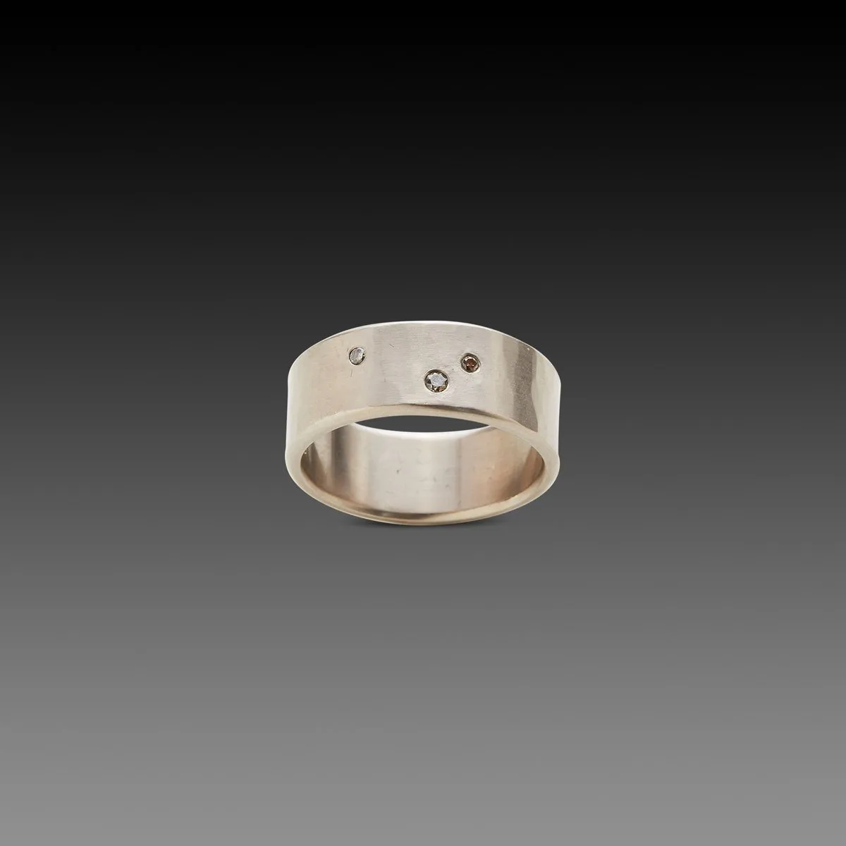 Constellation Band in 18k White Gold,Men Rings