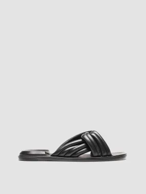 CYBILLE 004 - Black Leather Slide Sandals,Women Sandals