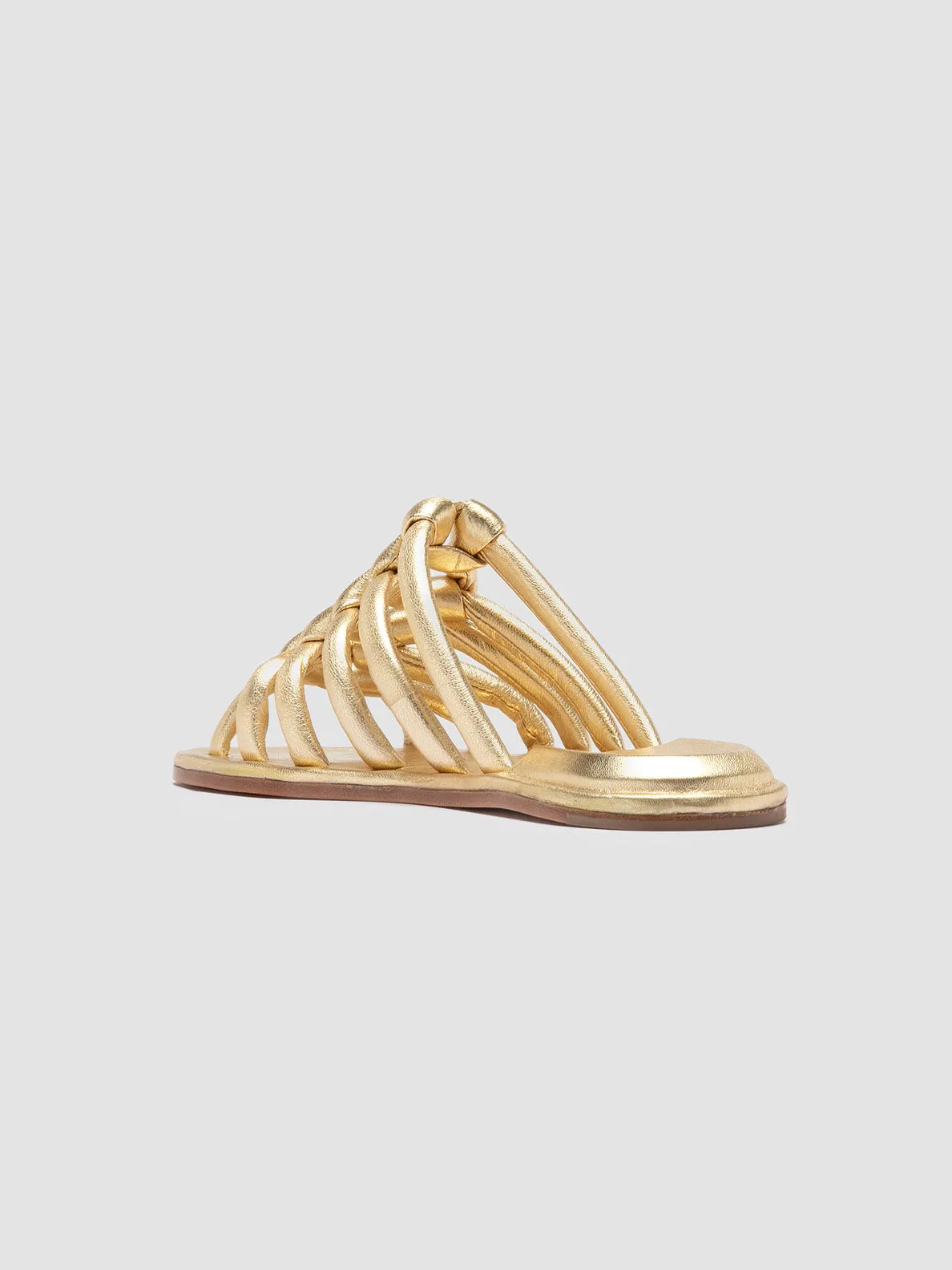 CYBILLE 016 - Gold Leather Slide Sandals,Women Sandals
