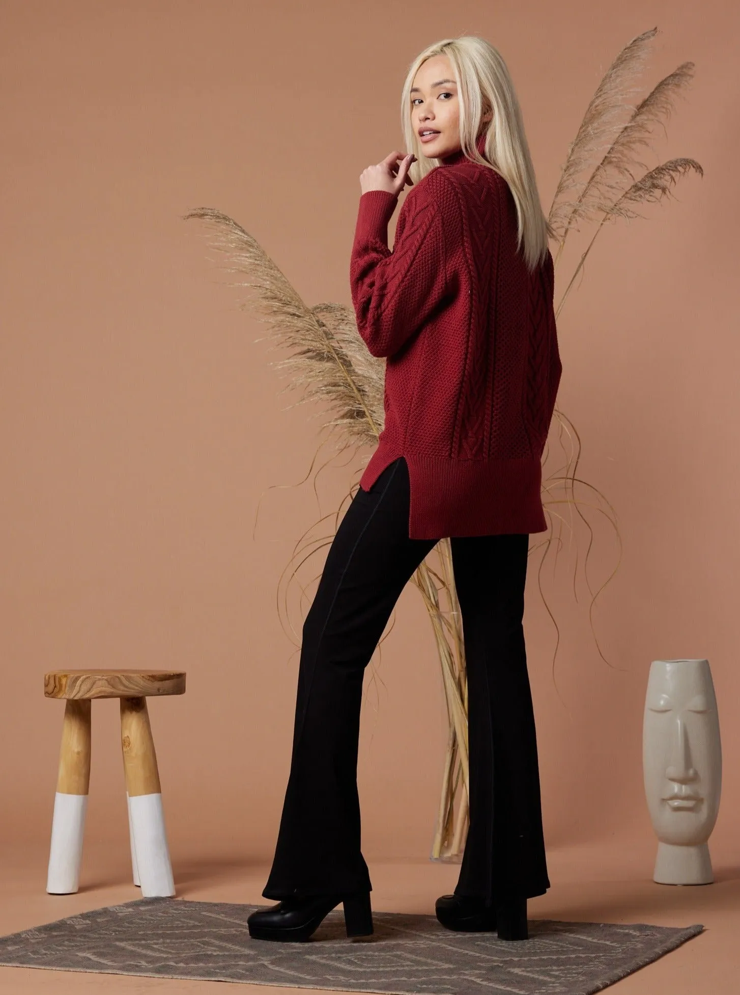 Dallas Sweater - Ruby,Women Sweaters
