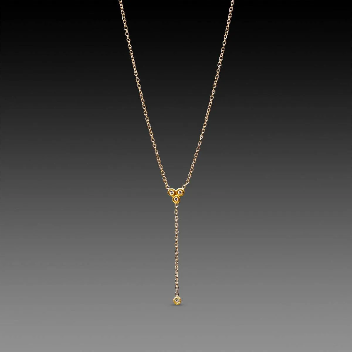Delicate Diamond Trio Necklace with Diamond Drop,Jewelry Delicate & Elegant