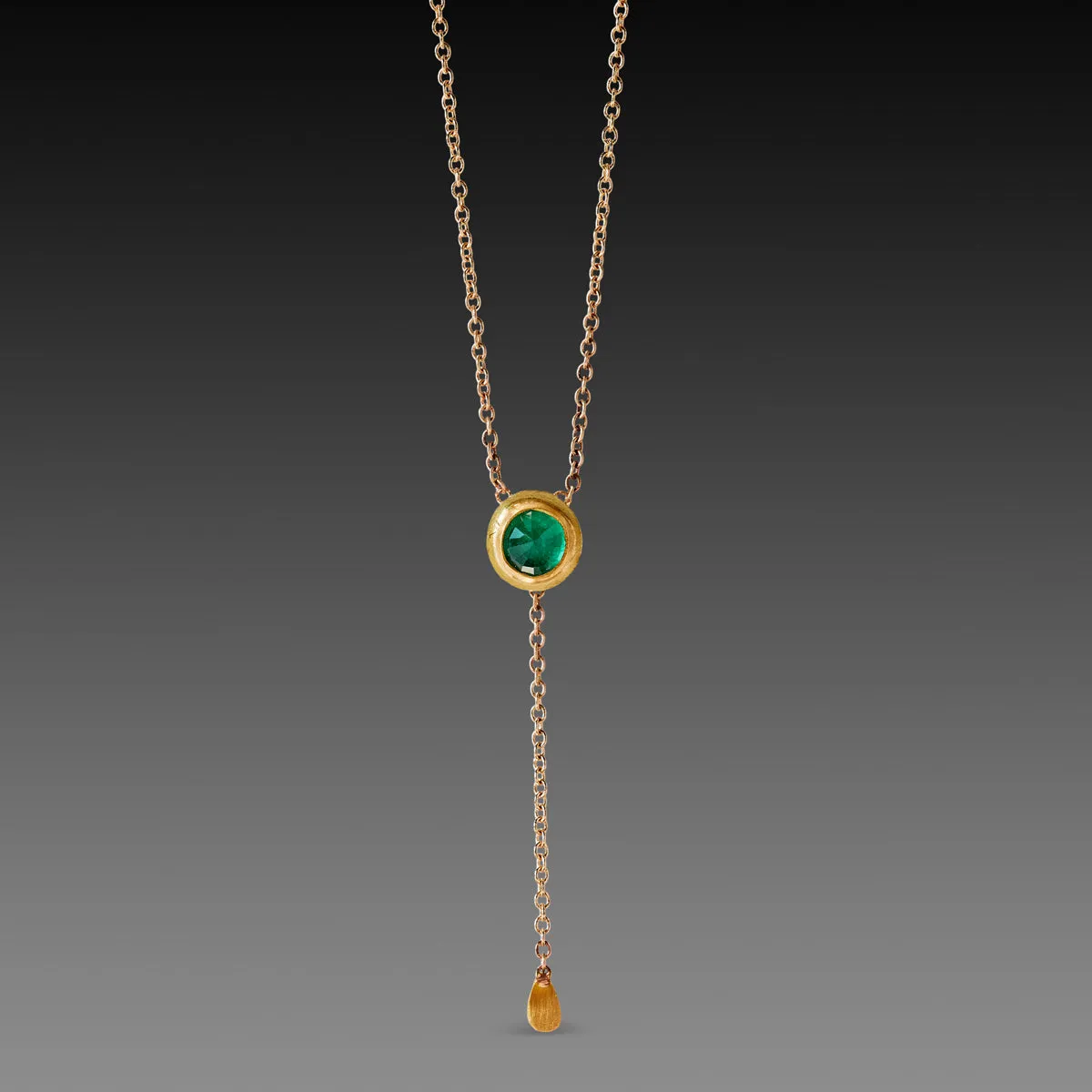 Delicate Emerald Necklace with Gold Drop,Jewelry Delicate & Elegant