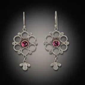 Delicate Garnet Mandala Earrings,Jewelry Delicate & Elegant