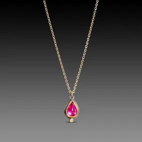 Delicate Ruby Teardrop Necklace,Jewelry Delicate & Elegant