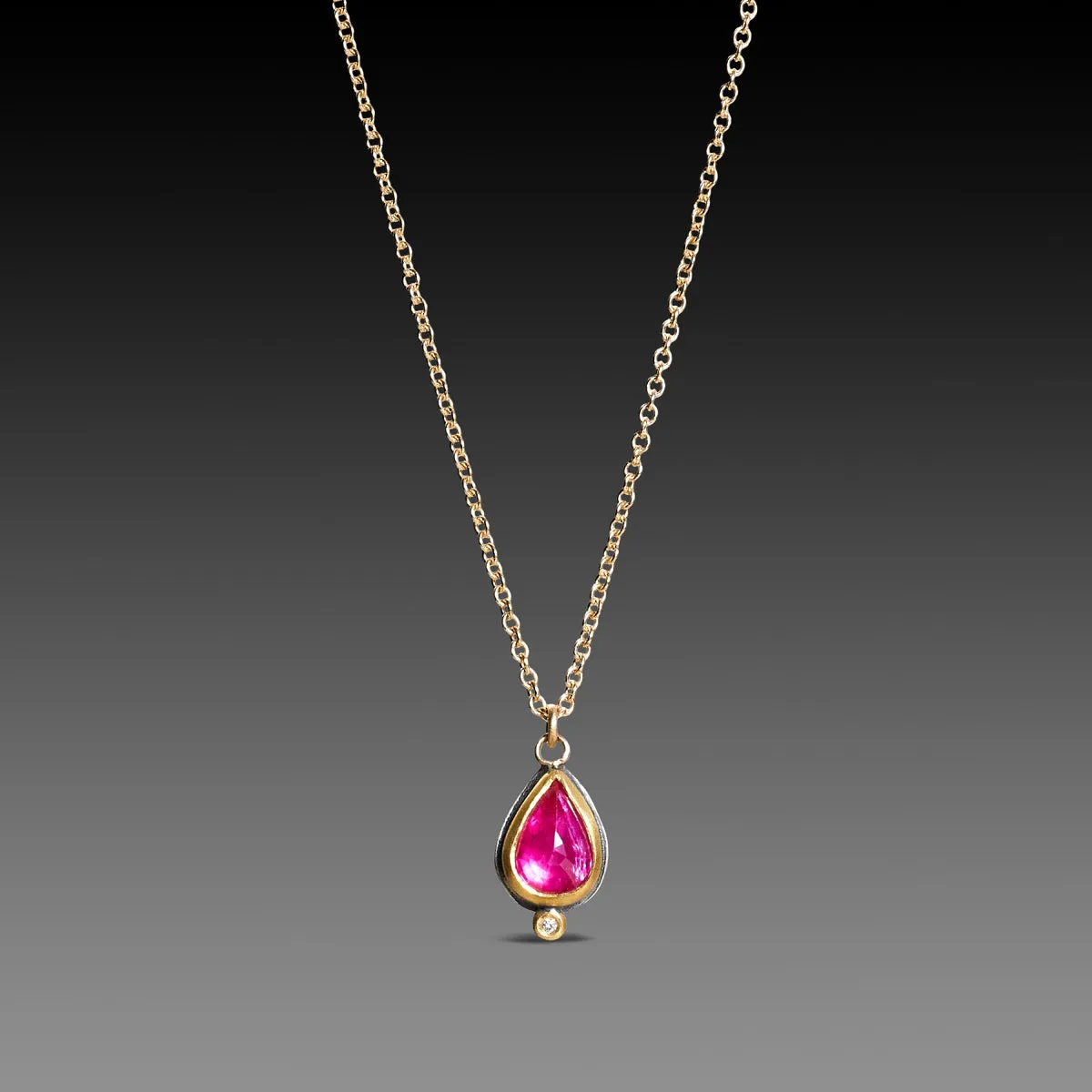 Delicate Ruby Teardrop Necklace,Jewelry Delicate & Elegant
