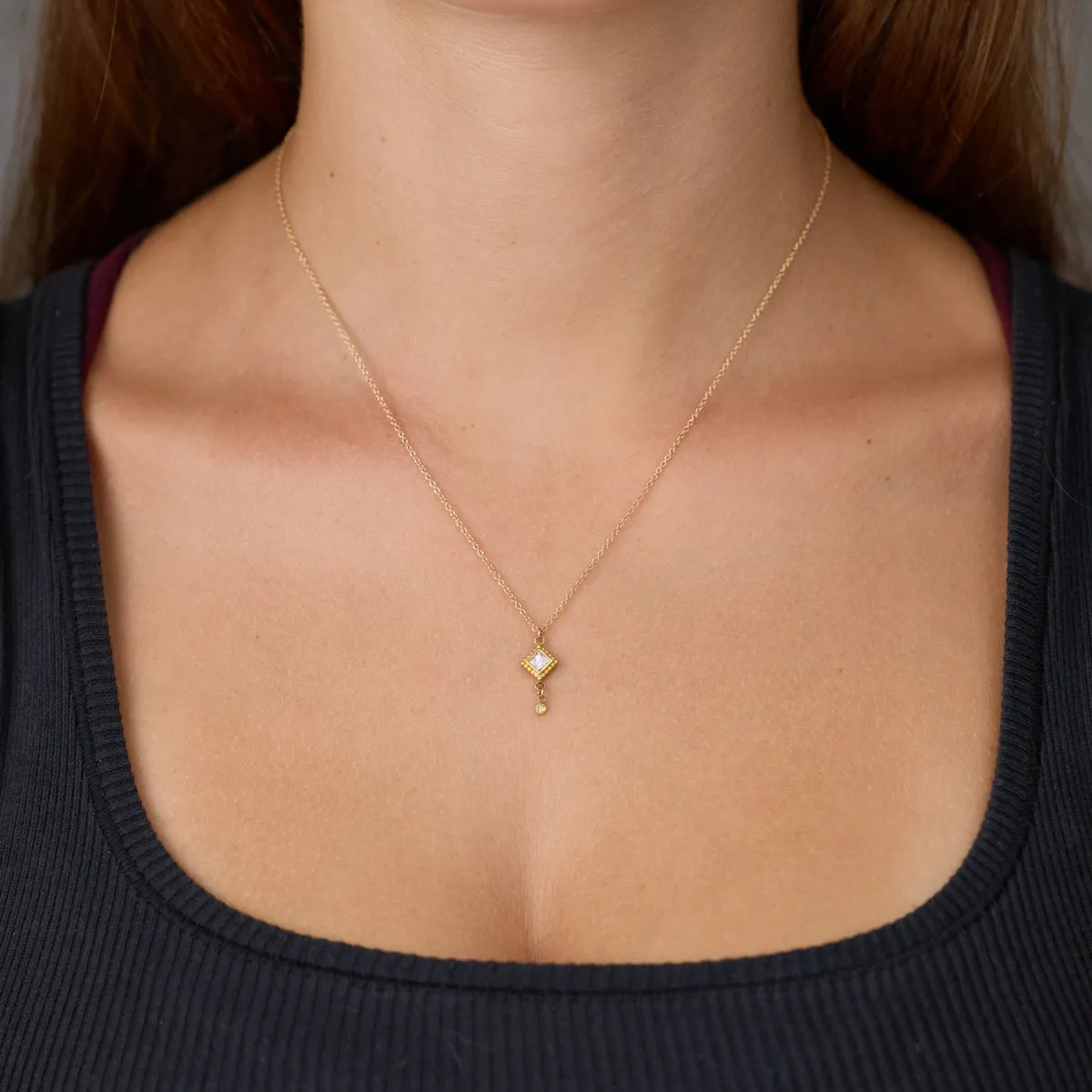 Delicate Square Diamond Necklace,Jewelry Delicate & Elegant