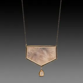 Dendritic Agate & Moonstone Drop Necklace,Jewelry Delicate & Elegant
