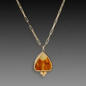 Dendritic Agate Necklace with Gold Trio,Jewelry Delicate & Elegant