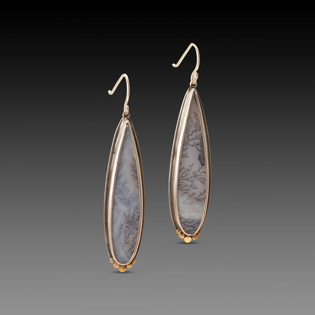 Dendritic Agate Teardrop Earrings,Jewelry Delicate & Elegant