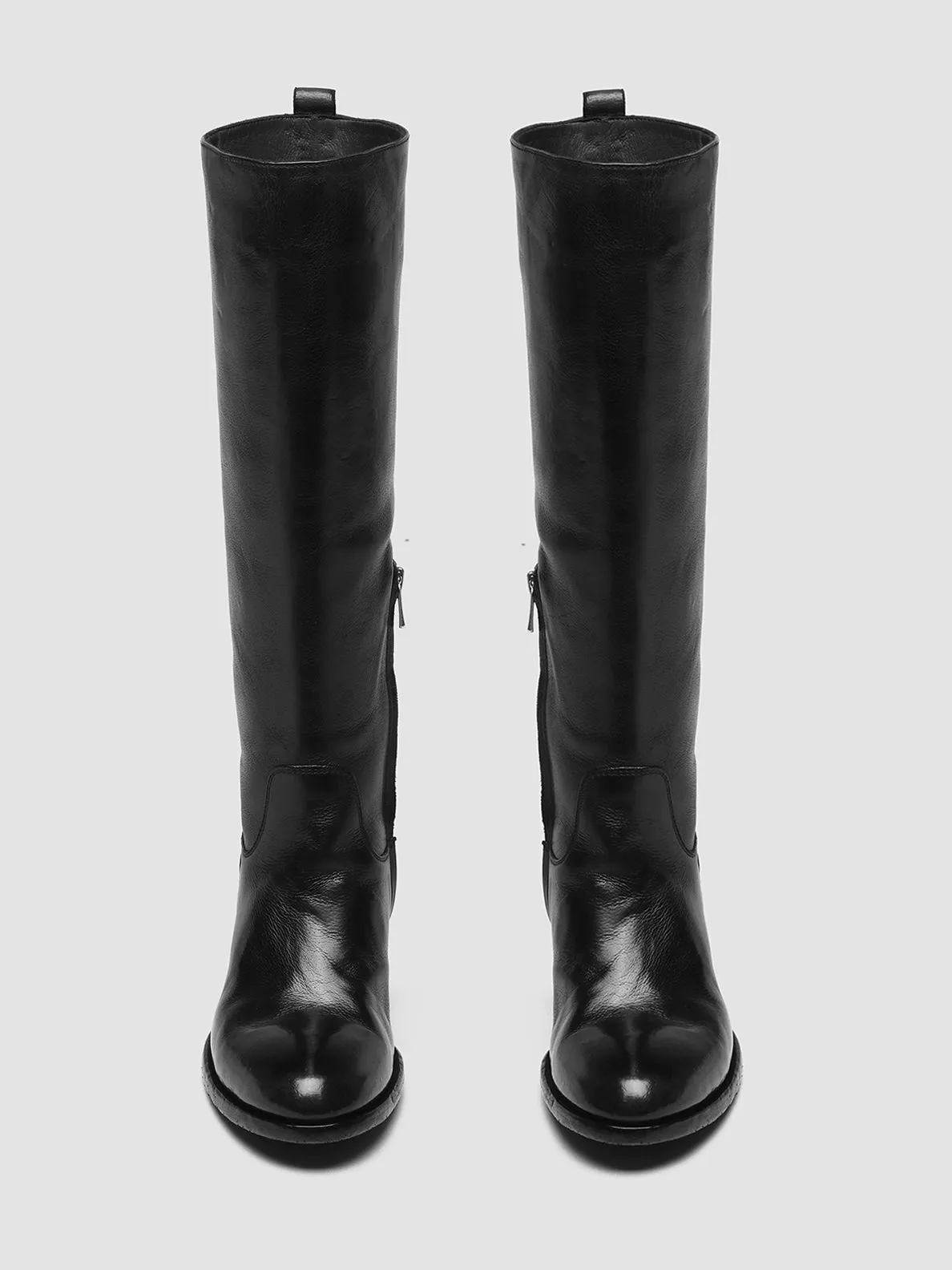 DENNER 116 - Black Leather Zip Boots,Women