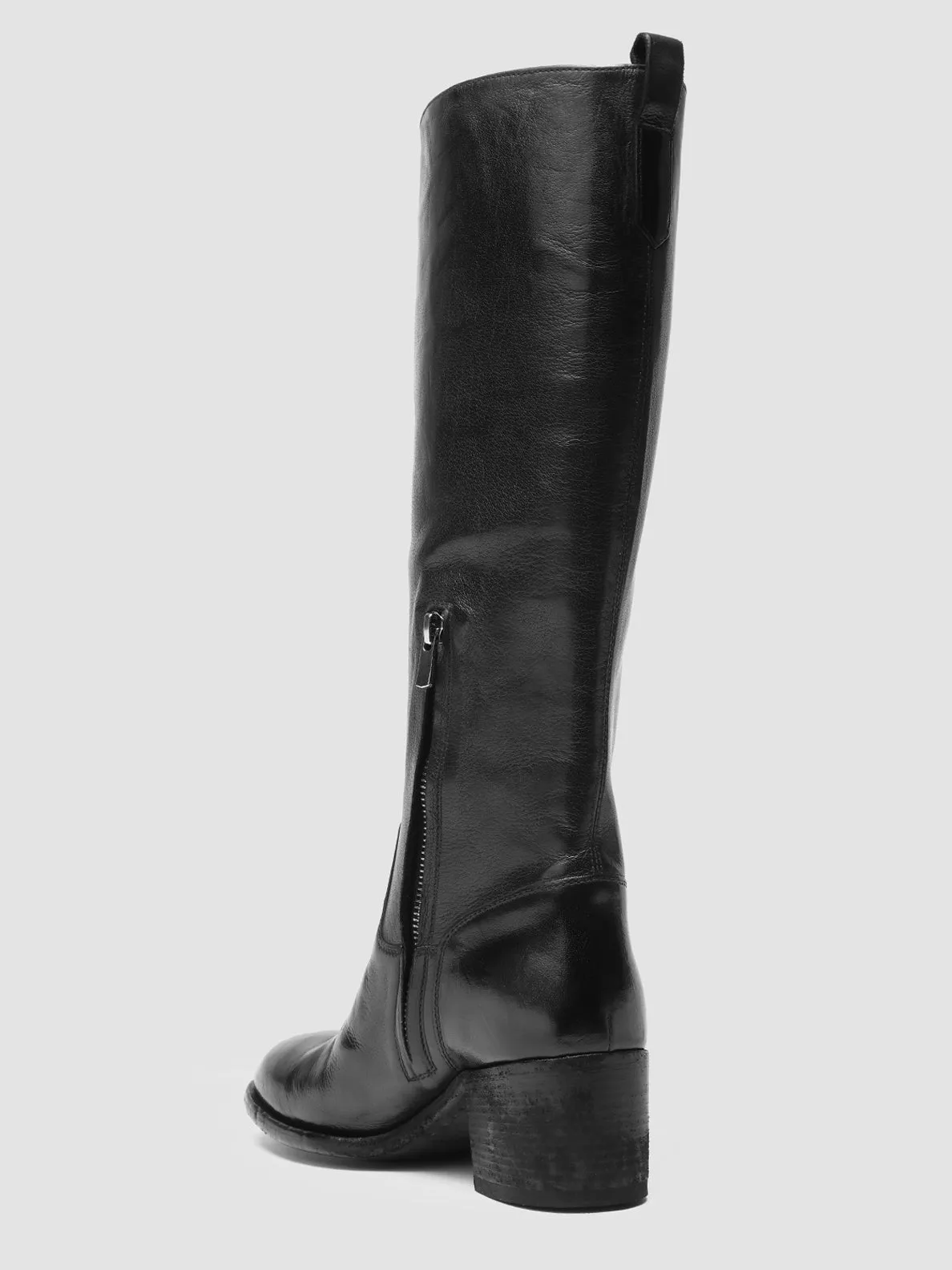 DENNER 116 - Black Leather Zip Boots,Women