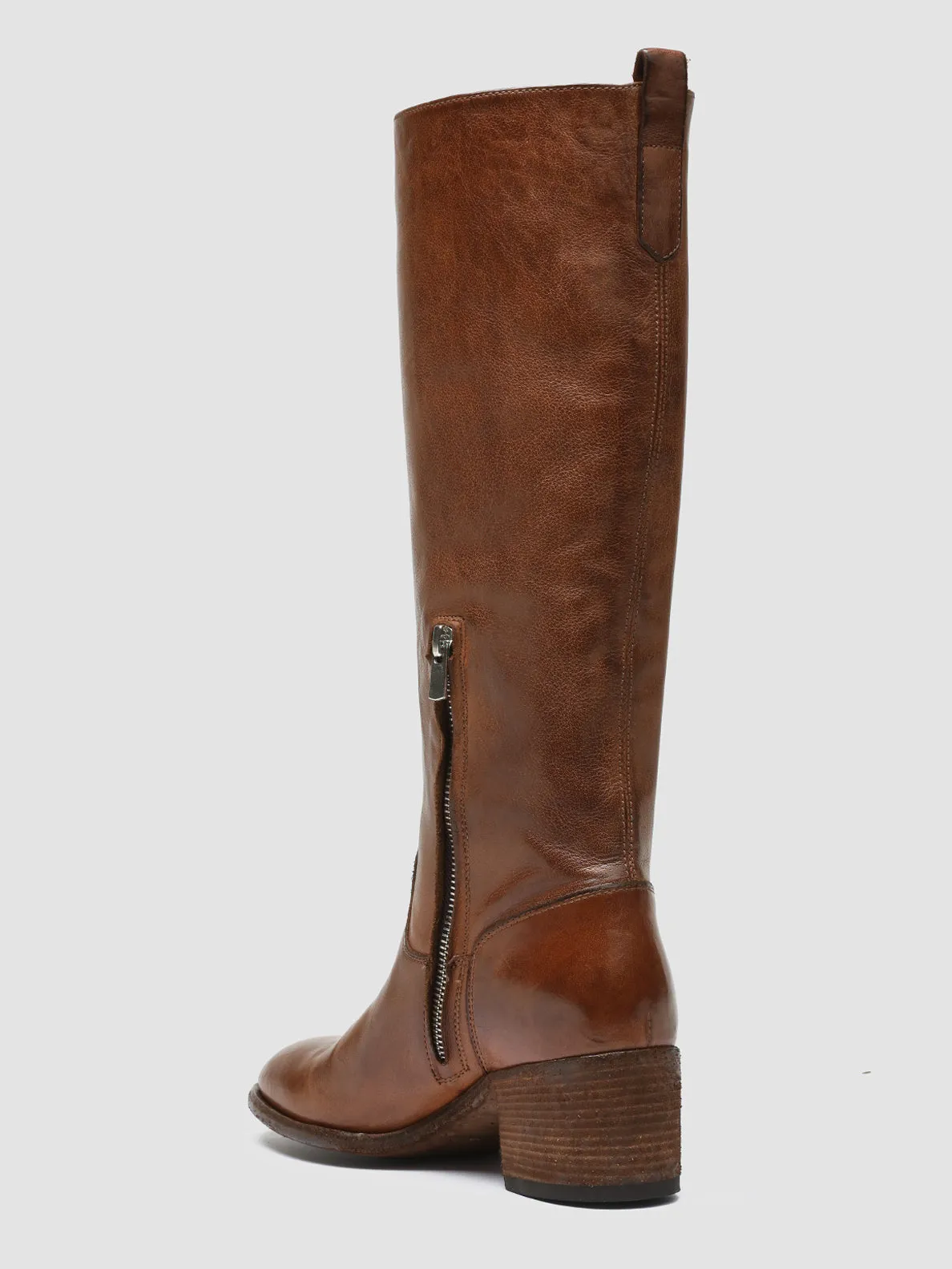 DENNER 116 - Brown Leather Zip Boots,Women
