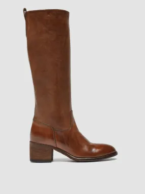 DENNER 116 - Brown Leather Zip Boots,Women