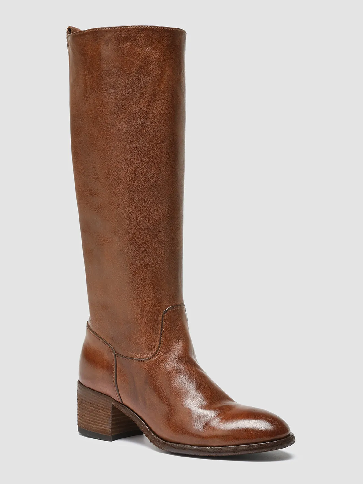 DENNER 116 - Brown Leather Zip Boots,Women