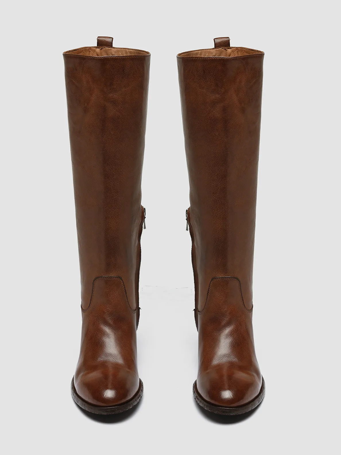 DENNER 116 - Brown Leather Zip Boots,Women