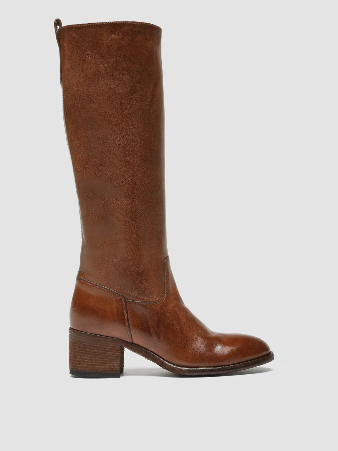 DENNER 116 - Brown Leather Zip Boots,Women