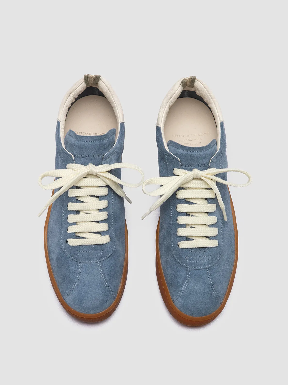 DESTINY 101 - Blue Leather and Suede Sneakers,Women