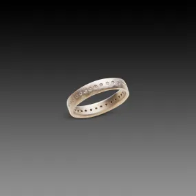 Diamond Line Band in White Gold,Men Rings