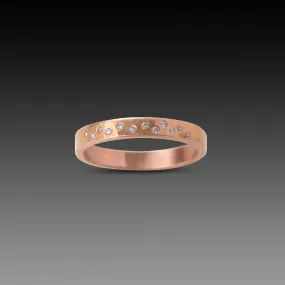 Diamond Sprinkle Band in Rose Gold,Men Rings