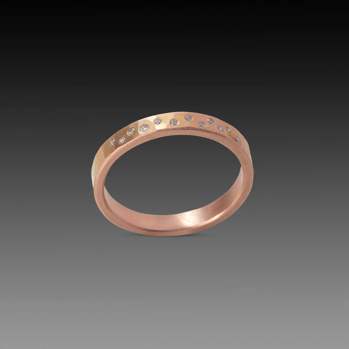 Diamond Sprinkle Band in Rose Gold,Men Rings