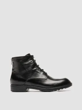 DIARY 010 - Black Leather Zipped Boots,Men Boots