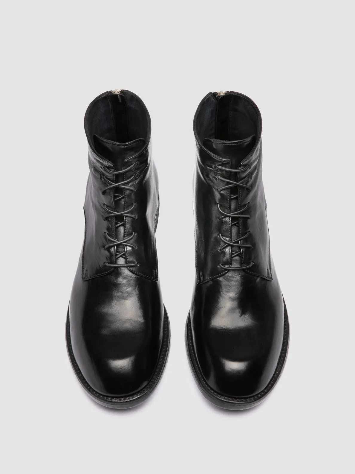 DIARY 010 - Black Leather Zipped Boots,Men Boots