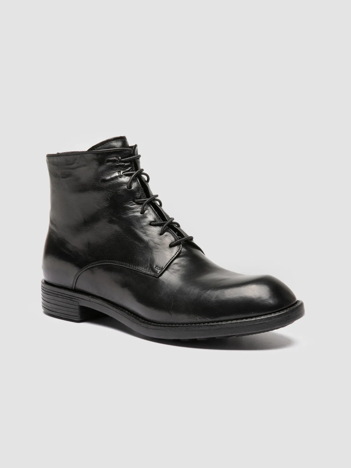 DIARY 010 - Black Leather Zipped Boots,Men Boots