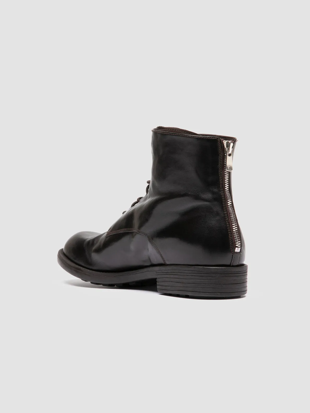 DIARY 010 - Brown Leather Zipped Boots,Men Boots