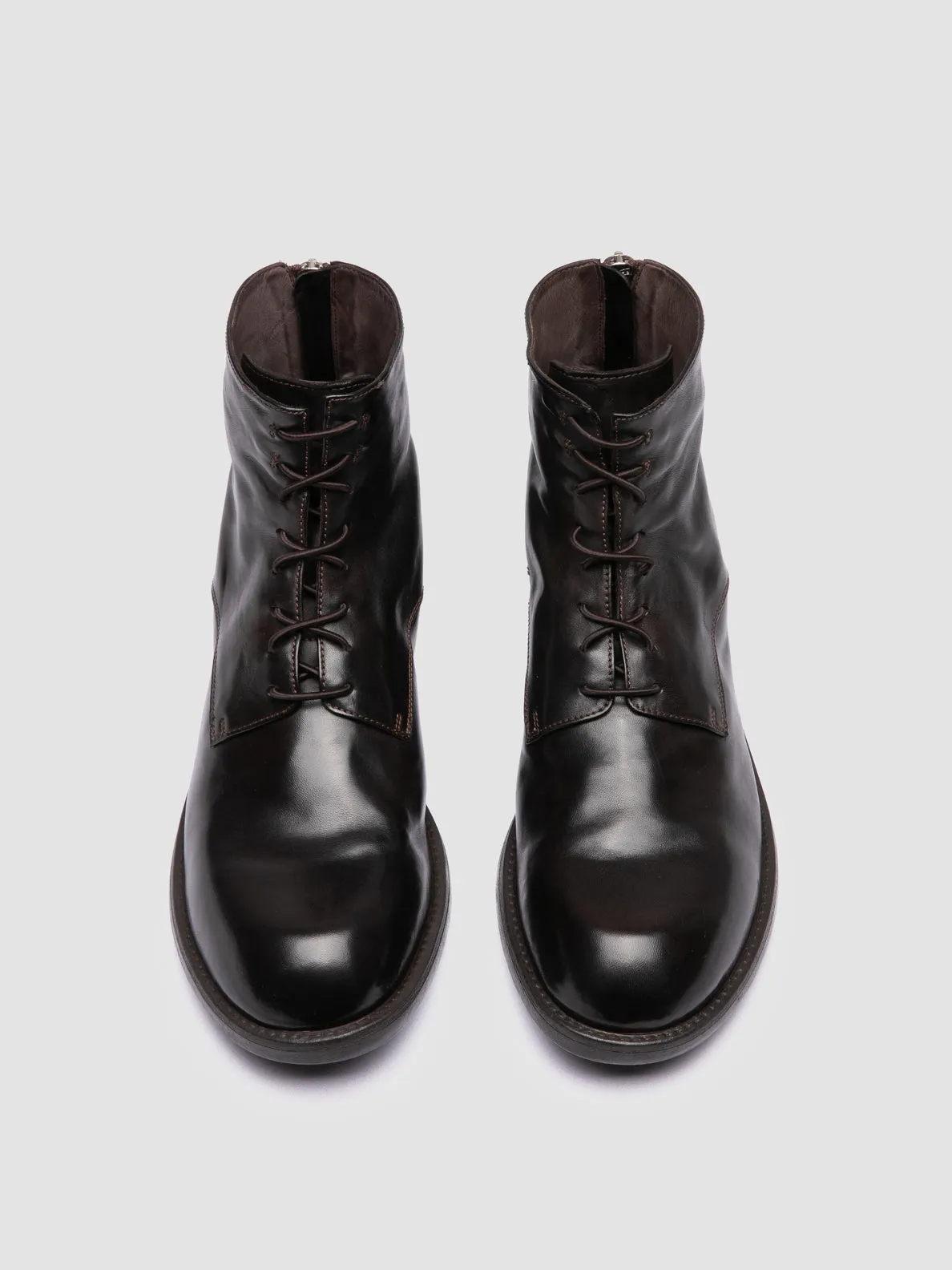DIARY 010 - Brown Leather Zipped Boots,Men Boots